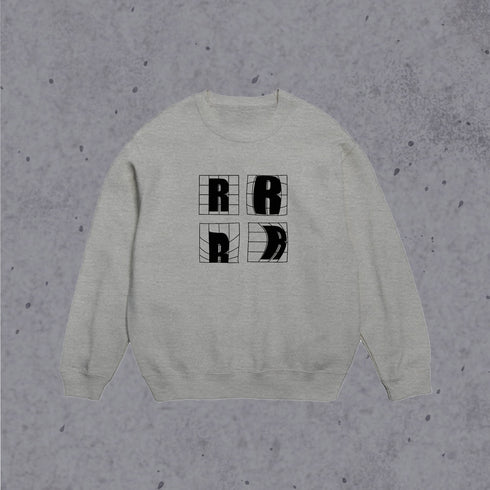 R logo grid sweatshirt Gray