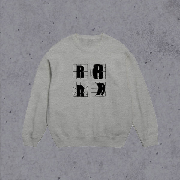 R logo grid sweatshirt Gray