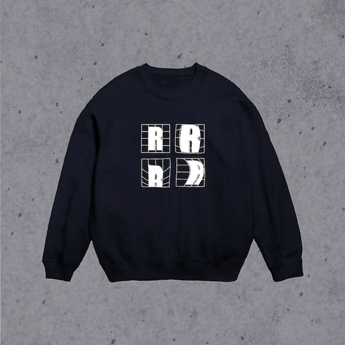 R logo grid sweatshirt Navy