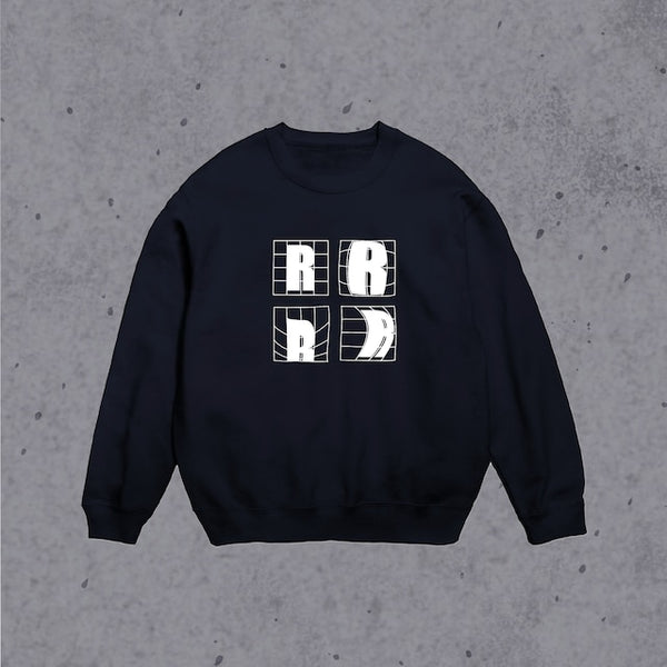 R logo grid sweatshirt Navy