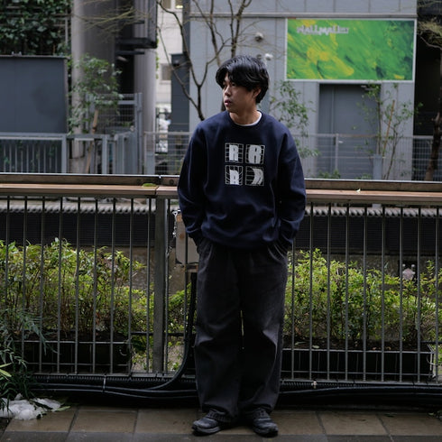 R logo grid sweatshirt Navy