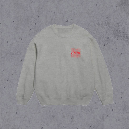 Utheme Red Logo Layer Sweat Gray
