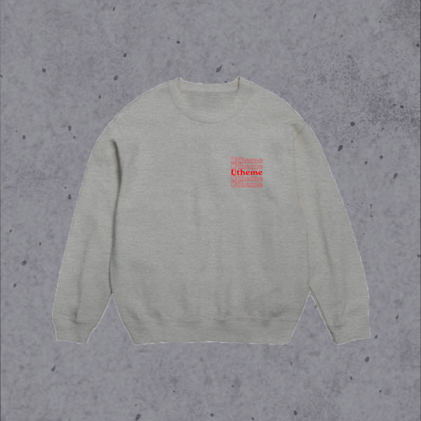 Utheme Red Logo Layer Sweat Gray
