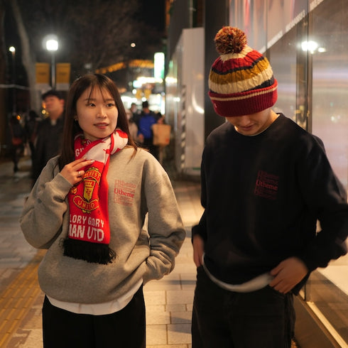 Utheme Red Logo Layer Sweat Gray