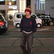 Utheme Red Logo Layer Sweat Navy